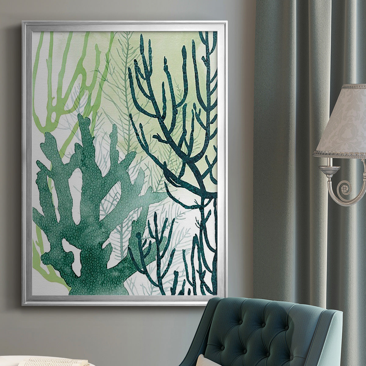 Textured Coral I - Modern Framed Canvas Print