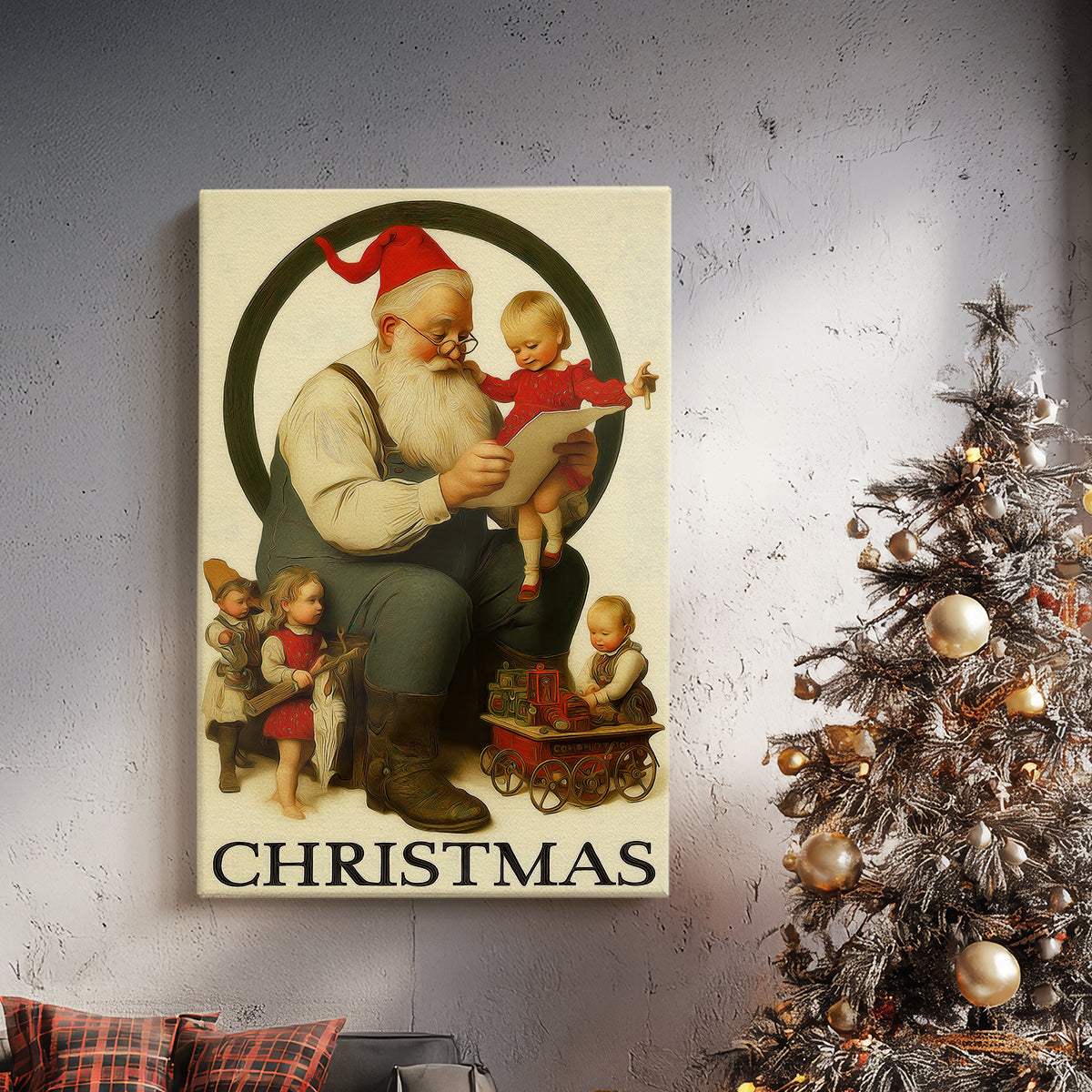 Warm Lantern Carols at Dawn - Canvas Art Print