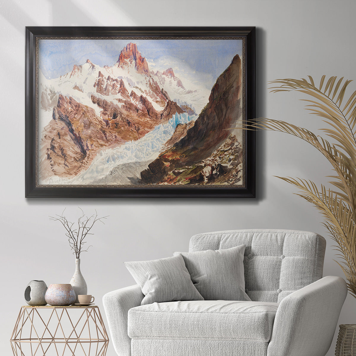 Schreckhorn, Eismeer - Ornate Framed Canvas Print