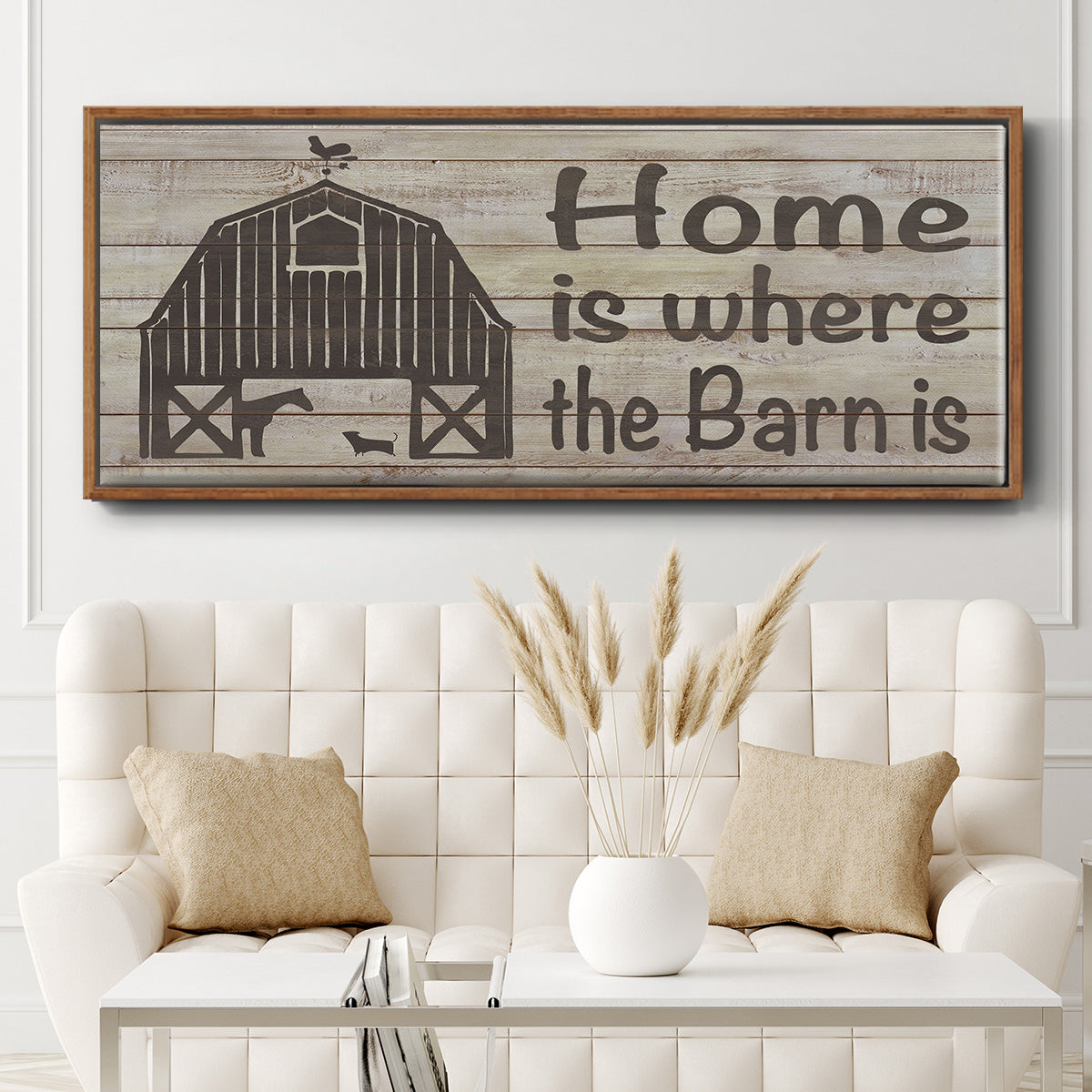 Home & Farm III - Floater Framed Canvas Print