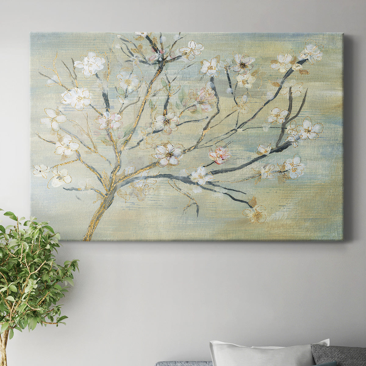 Blossoms & Spring Rain Premium Gallery Wrapped Canvas - Ready to Hang