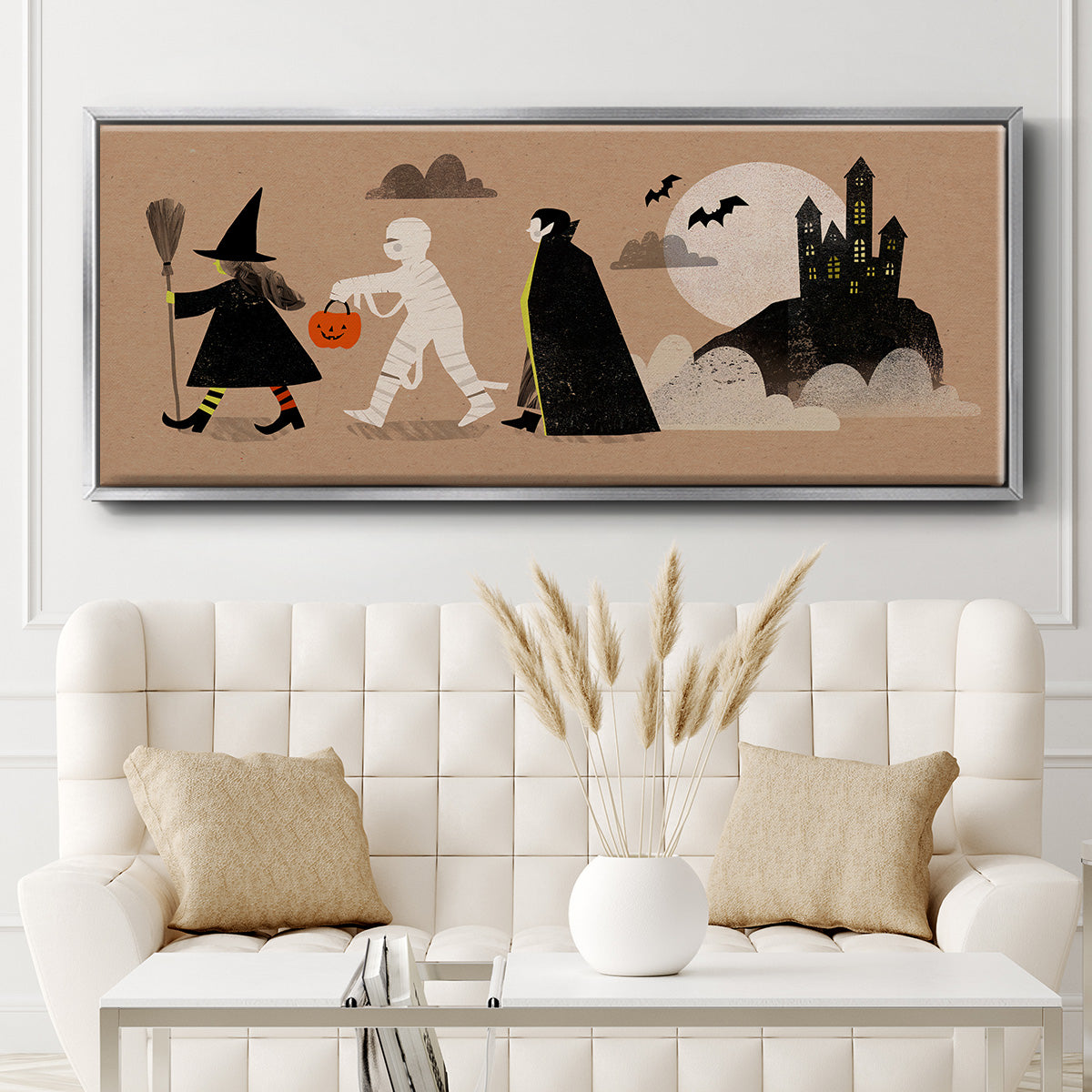 Graphic Halloween Collection D - Floater Framed Canvas Print