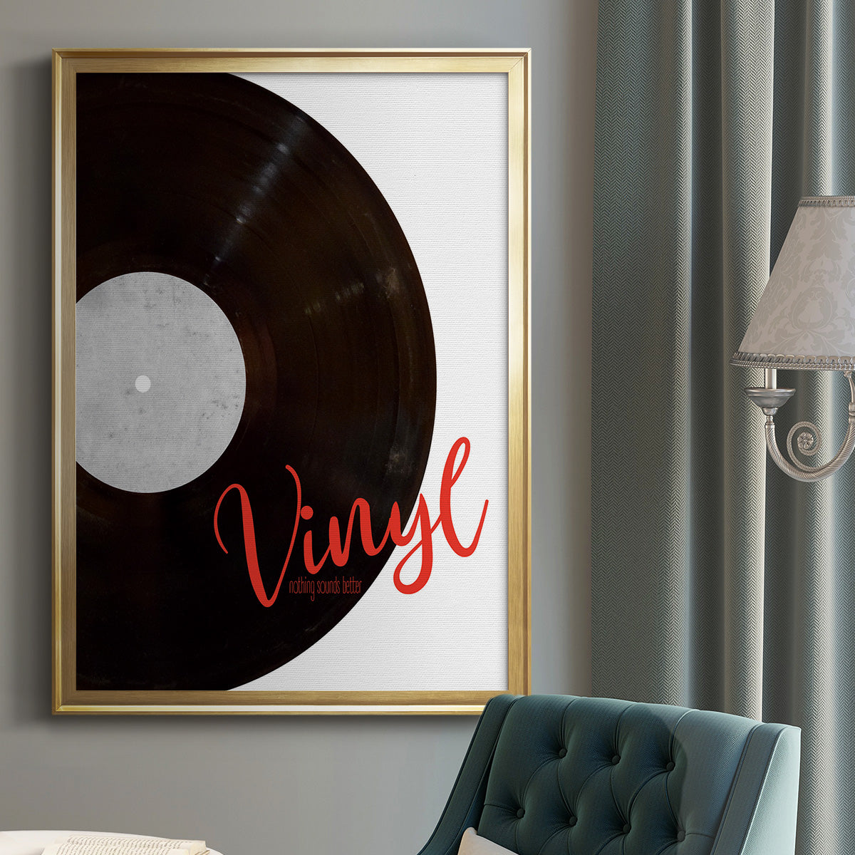 Vinyl - Modern Framed Canvas Print