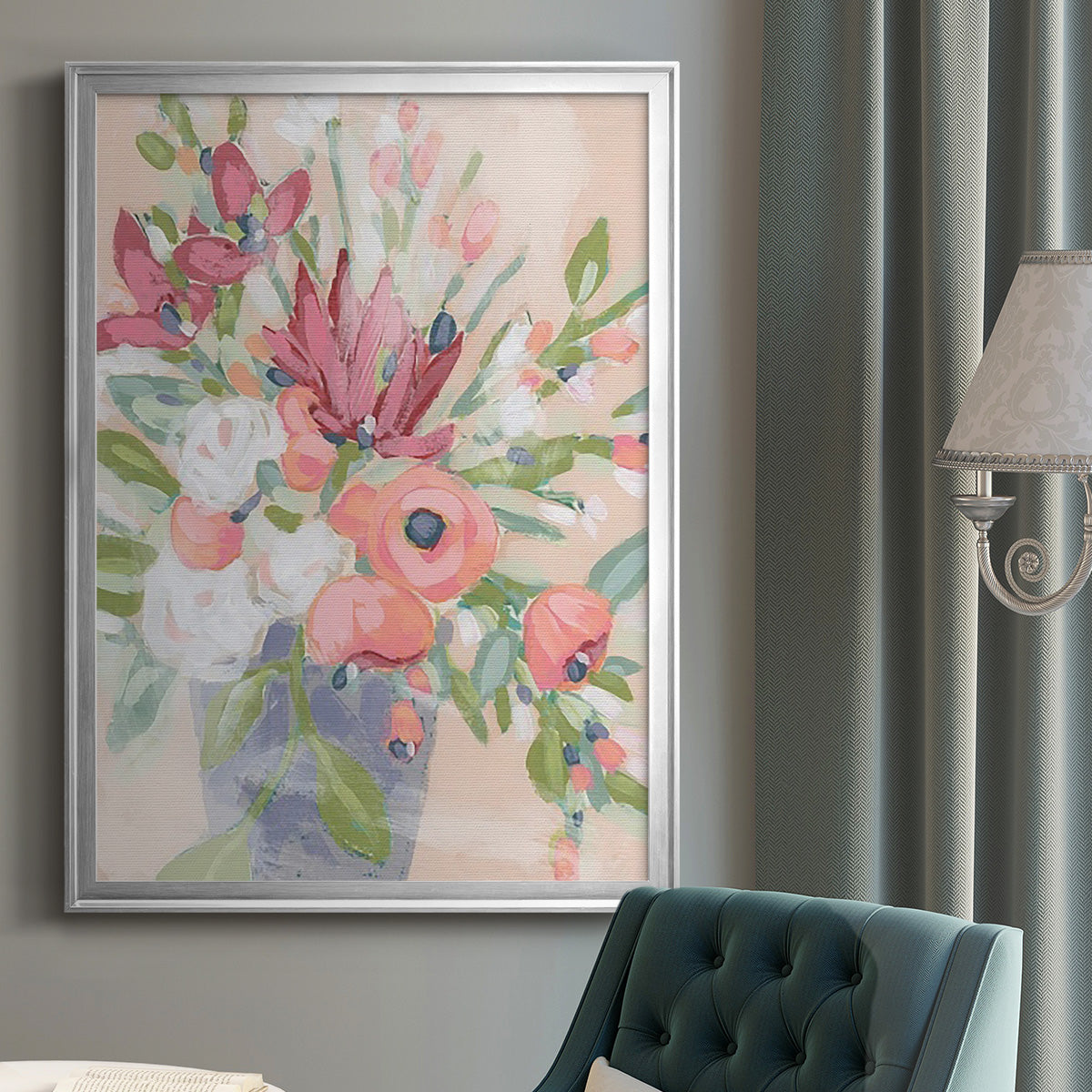 Blush Array II - Modern Framed Canvas Print