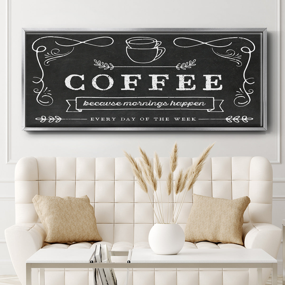Coffee Everyday - Floater Framed Canvas Print