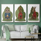 Latte Moose in Sweater - Framed Premium Gallery Wrapped Canvas L Frame 3 Piece Set - Ready to Hang