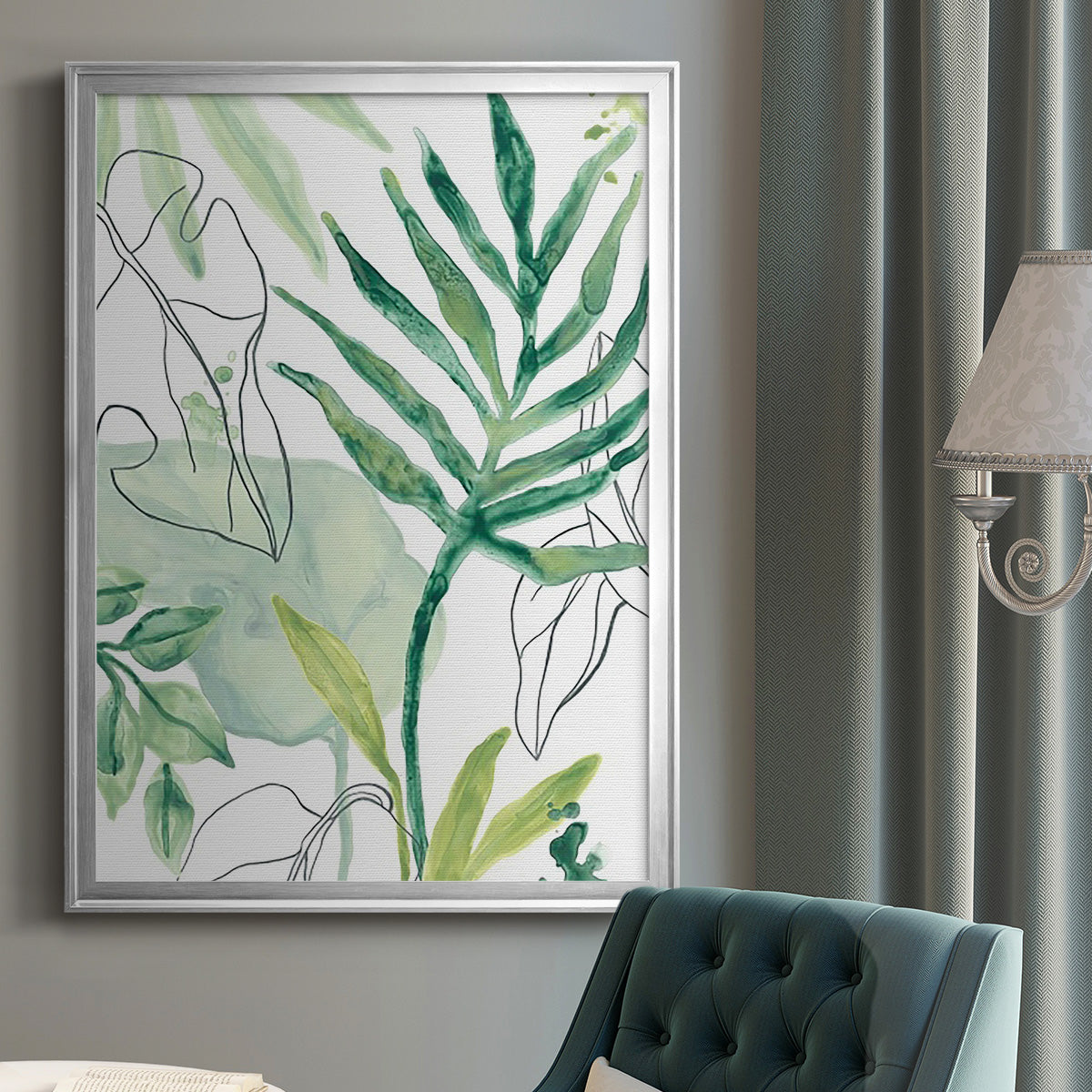 Tropical Palm Chorus III - Modern Framed Canvas Print