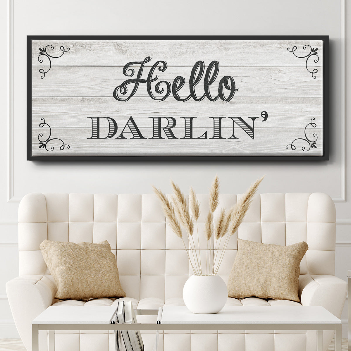 Hello Darlin' - Floater Framed Canvas Print