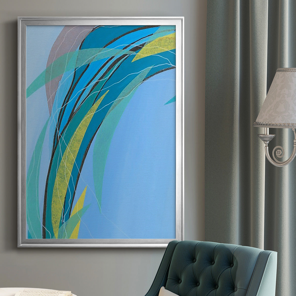 Circulating Flow III - Modern Framed Canvas Print