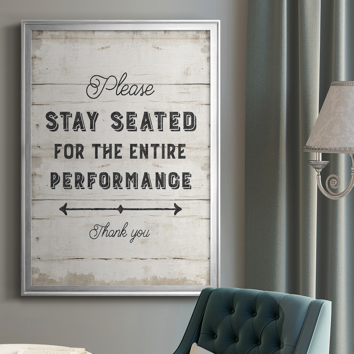 Please Stay Seated - Modern Framed Canvas Print