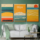 Summer Abroad I - Framed Premium Gallery Wrapped Canvas L Frame 3 Piece Set - Ready to Hang