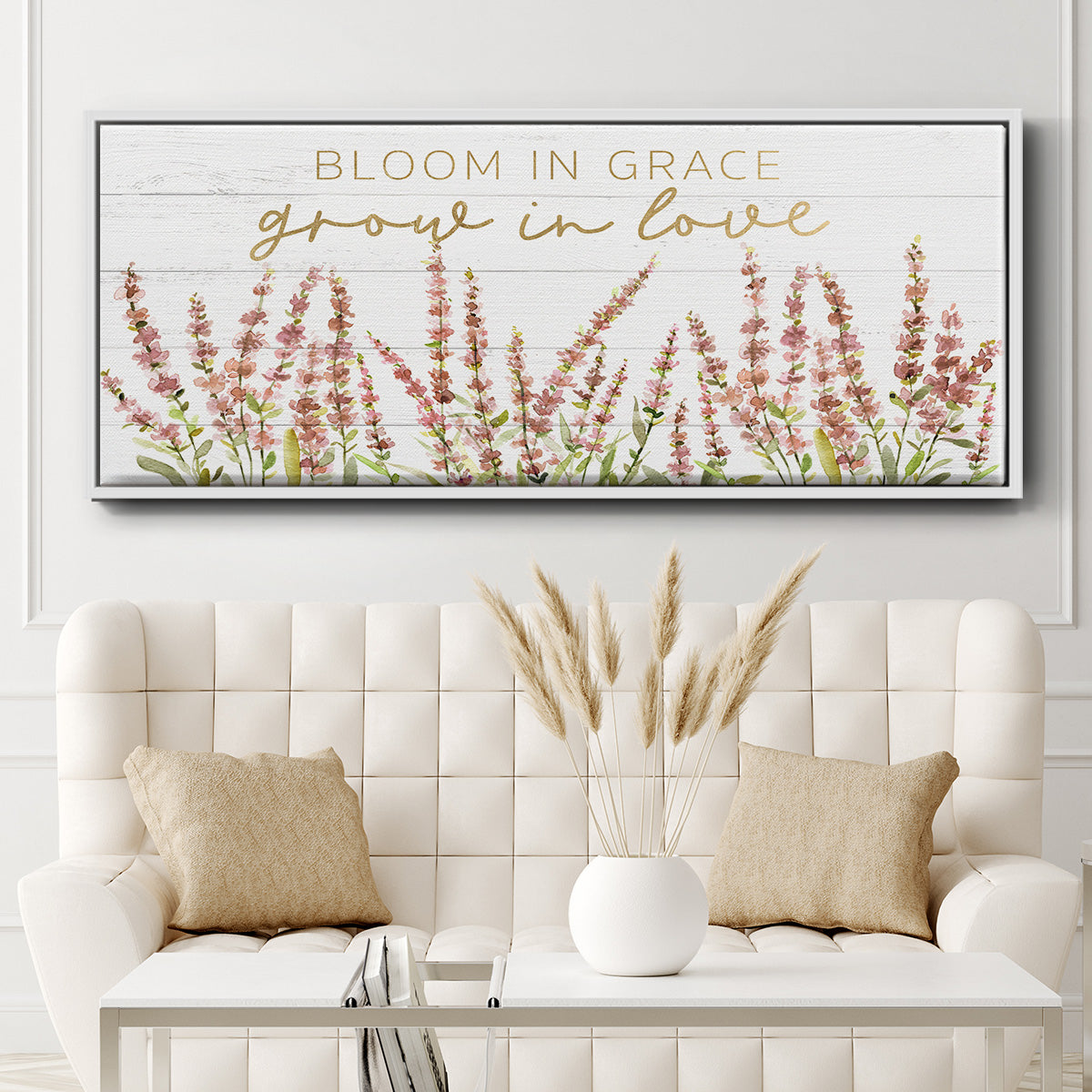 Grow in Love - Floater Framed Canvas Print