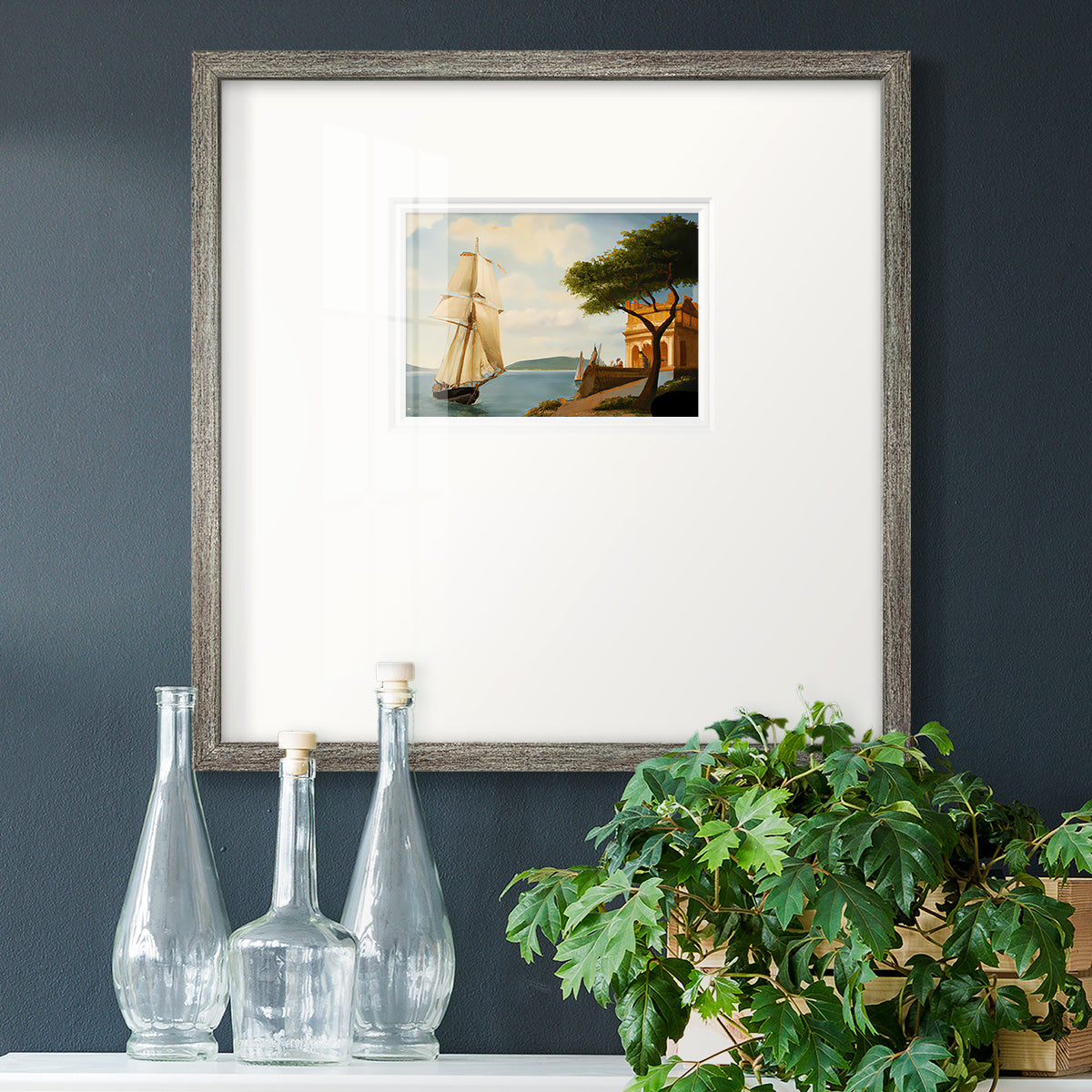 Sail Boat on the Edge Premium Framed Print Double Matboard