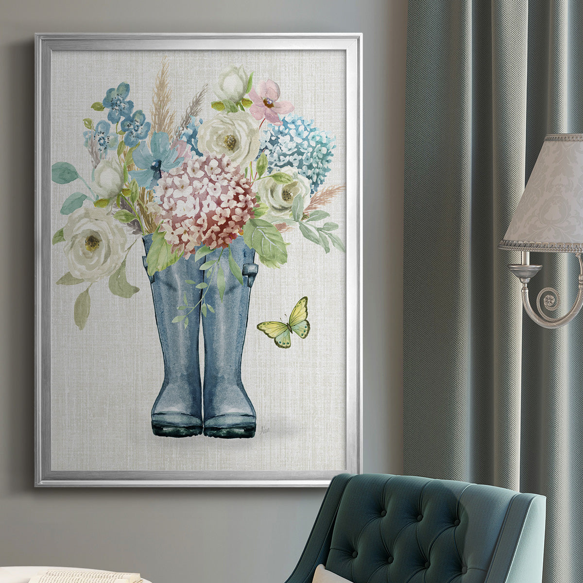 Garden Boots - Modern Framed Canvas Print