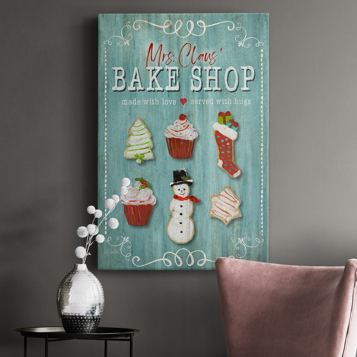 Mrs. Claus Bake Shop Premium Gallery Wrapped Canvas - Ready to Hang