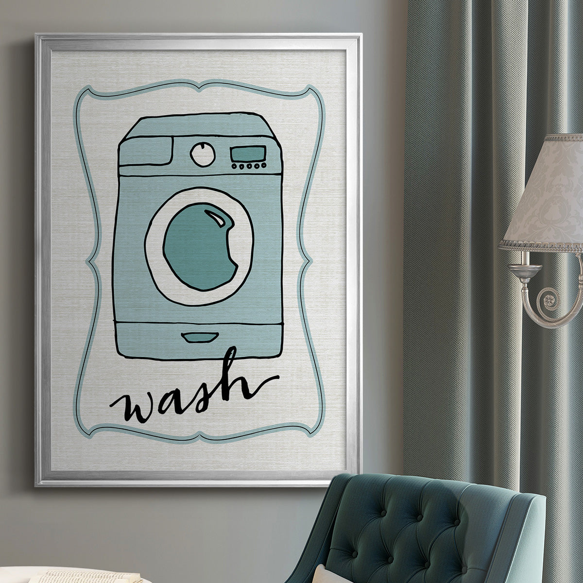 Wash - Modern Framed Canvas Print