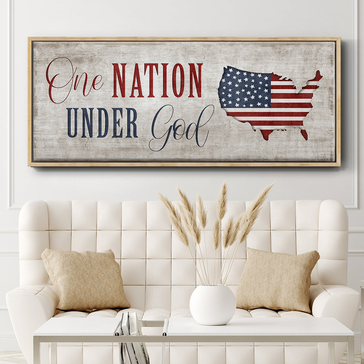 One Nation Under God - Floater Framed Canvas Print