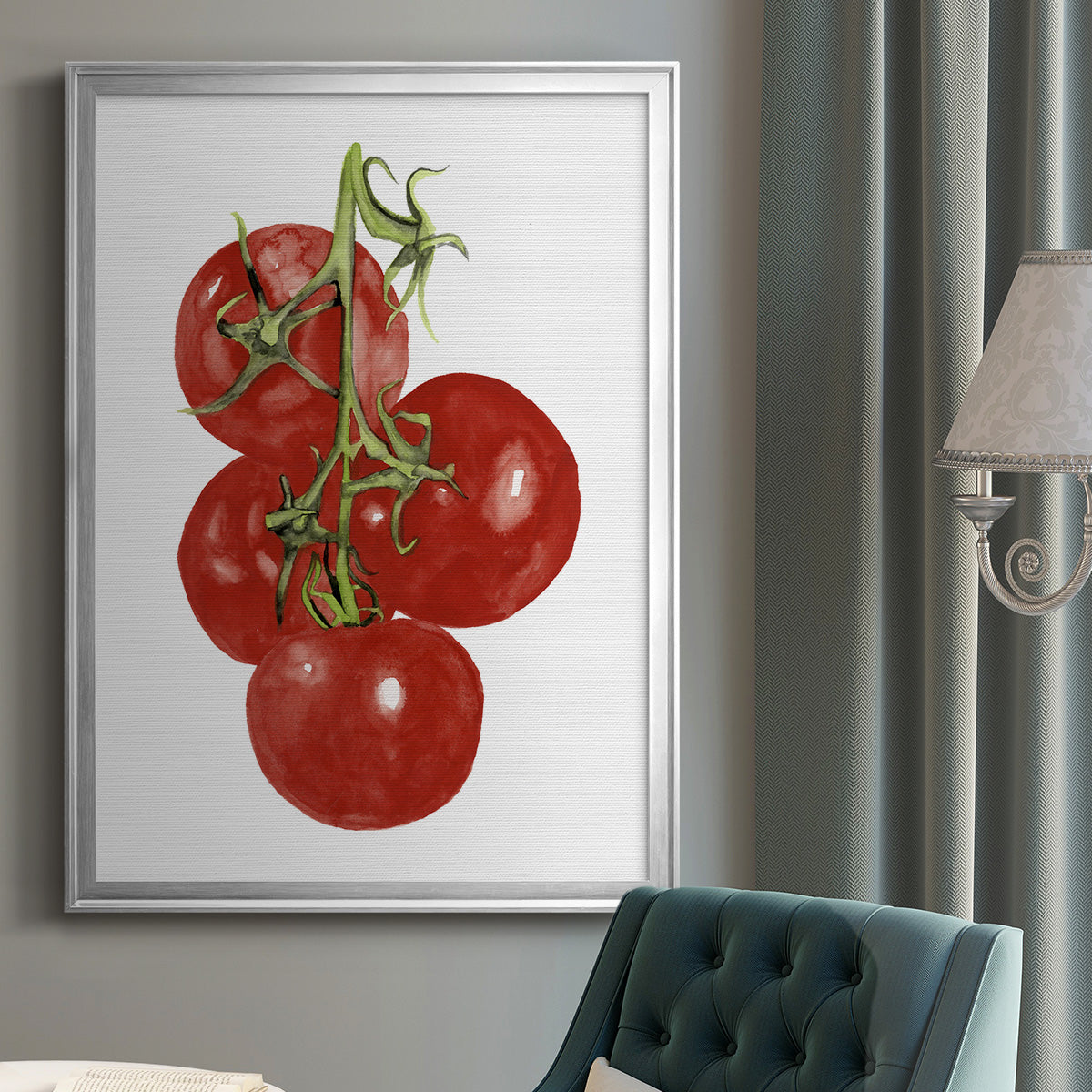 Watercolor Veggie IV - Modern Framed Canvas Print