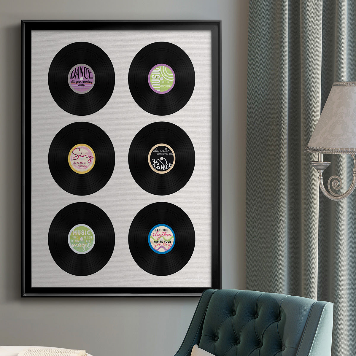 Vinyl Inspiration - Modern Framed Canvas Print