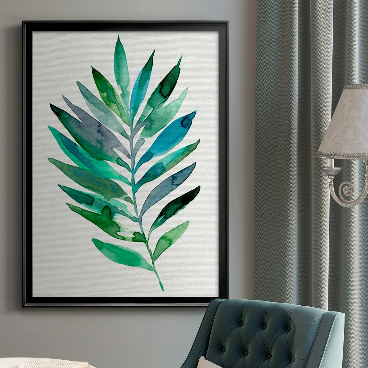 Palm Frond Flow III - Modern Framed Canvas Print