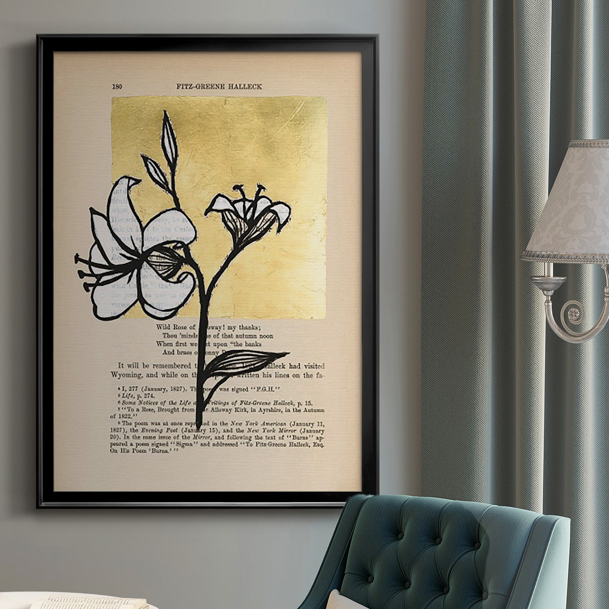 Floral Diary IV - Modern Framed Canvas Print