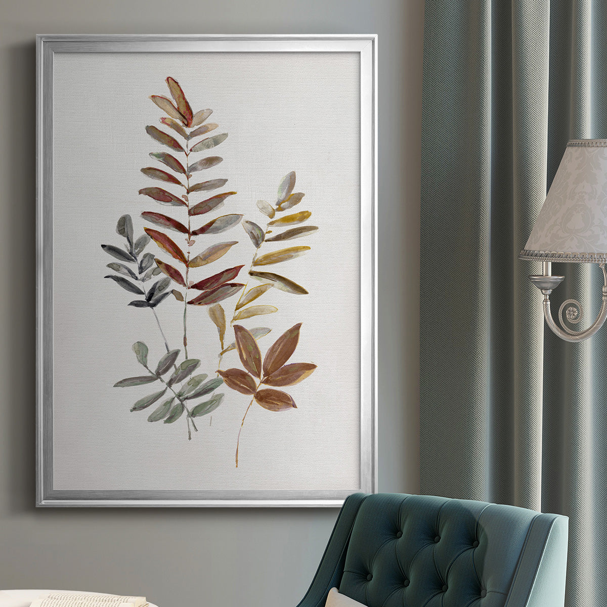 Autumn Leaves I - Modern Framed Canvas Print