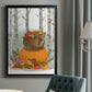 Fox Curled on Pumpkin - Modern Framed Canvas Print