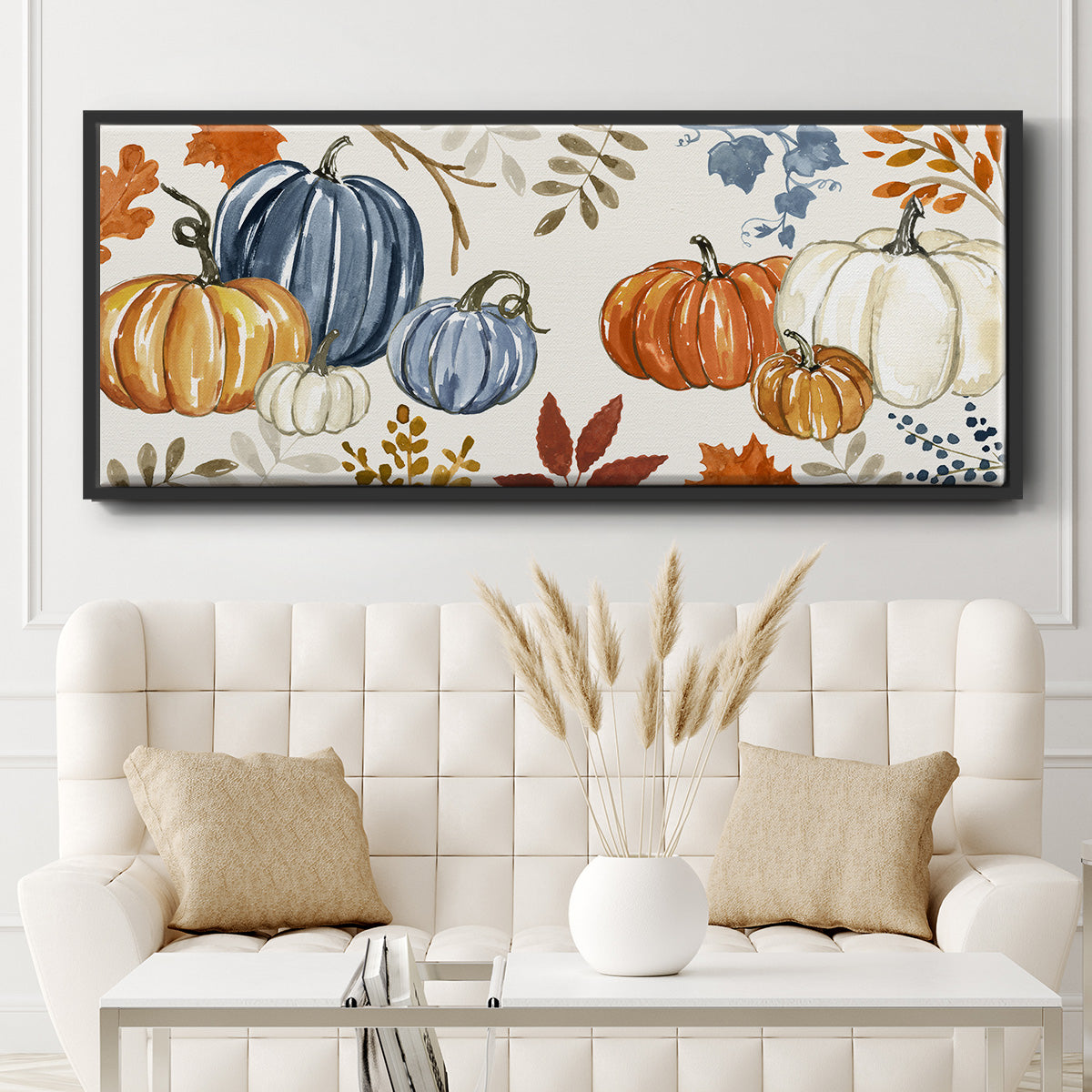 Autumn Pumpkins - Floater Framed Canvas Print