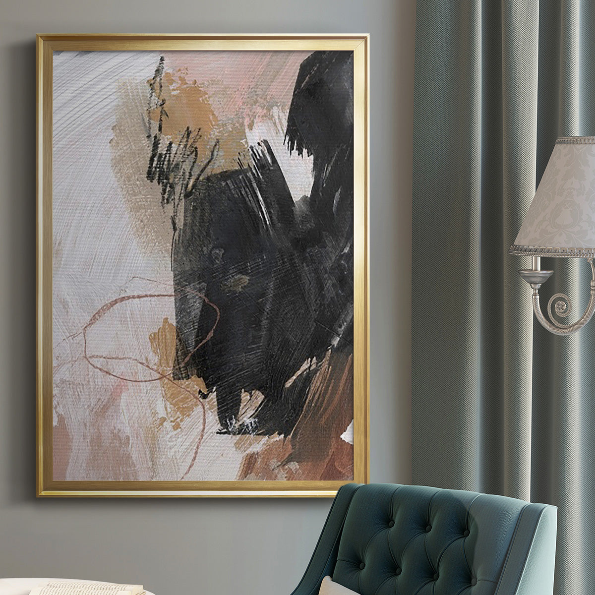 Unbleached Neutrals III - Modern Framed Canvas Print