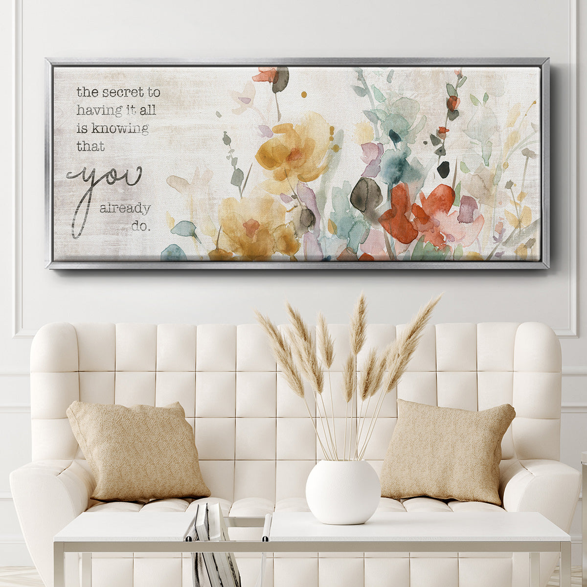 Full Bloom Verse - Floater Framed Canvas Print