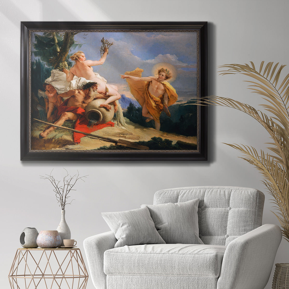 Apollo Pursuing Daphne - Ornate Framed Canvas Print