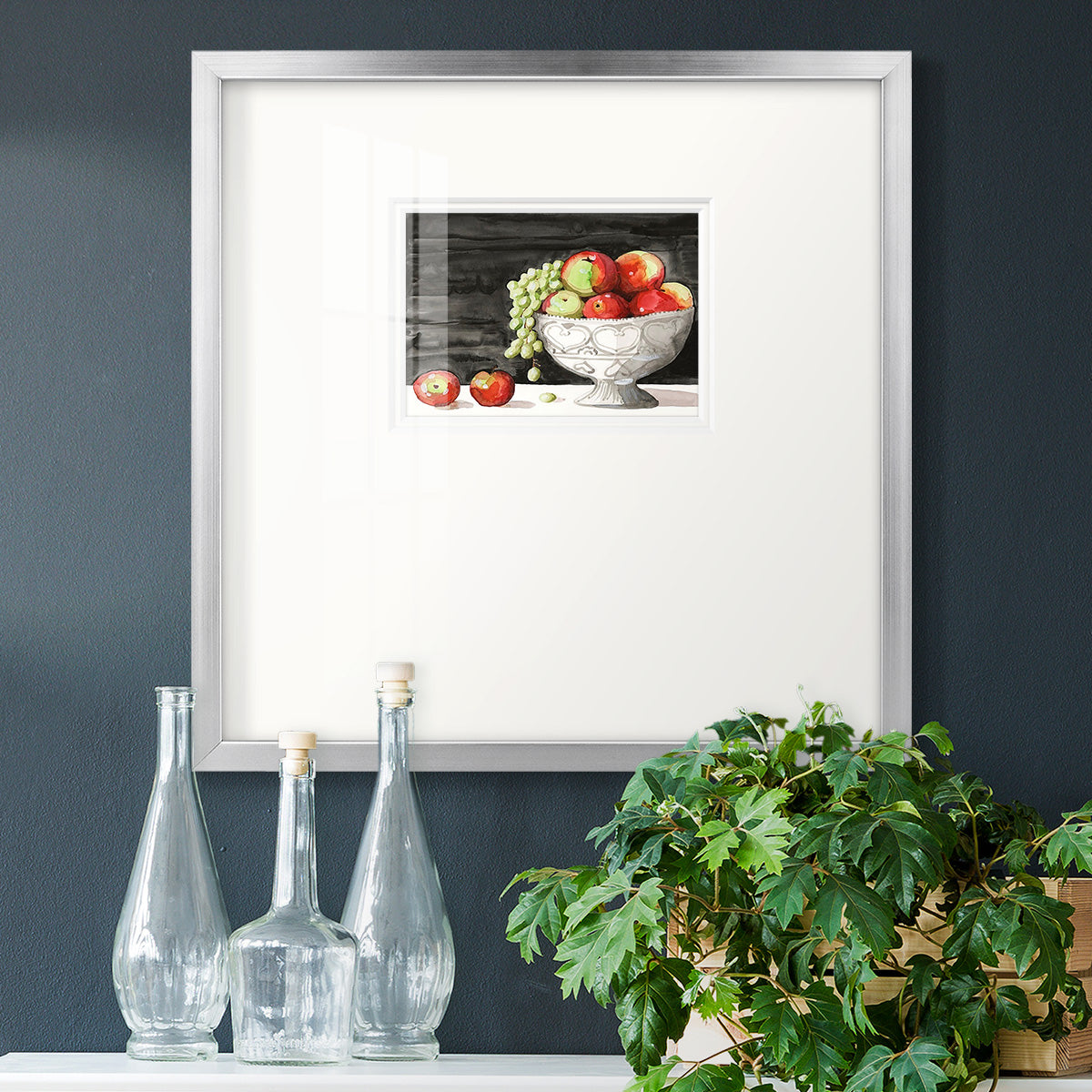 Watercolor Fruit Bowl I Premium Framed Print Double Matboard