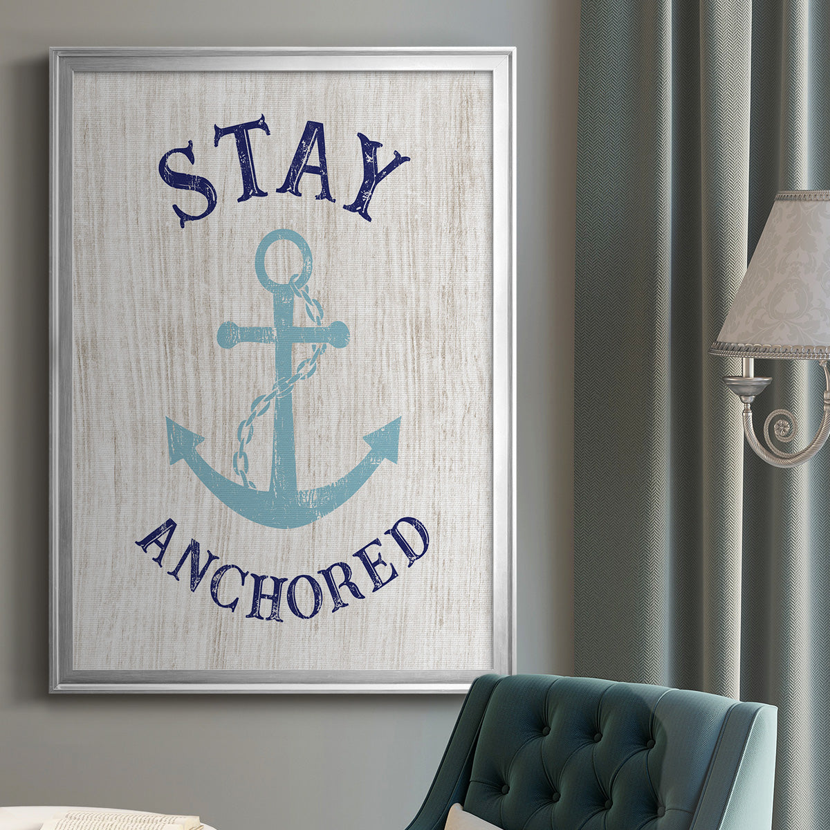 Stay Anchored - Modern Framed Canvas Print