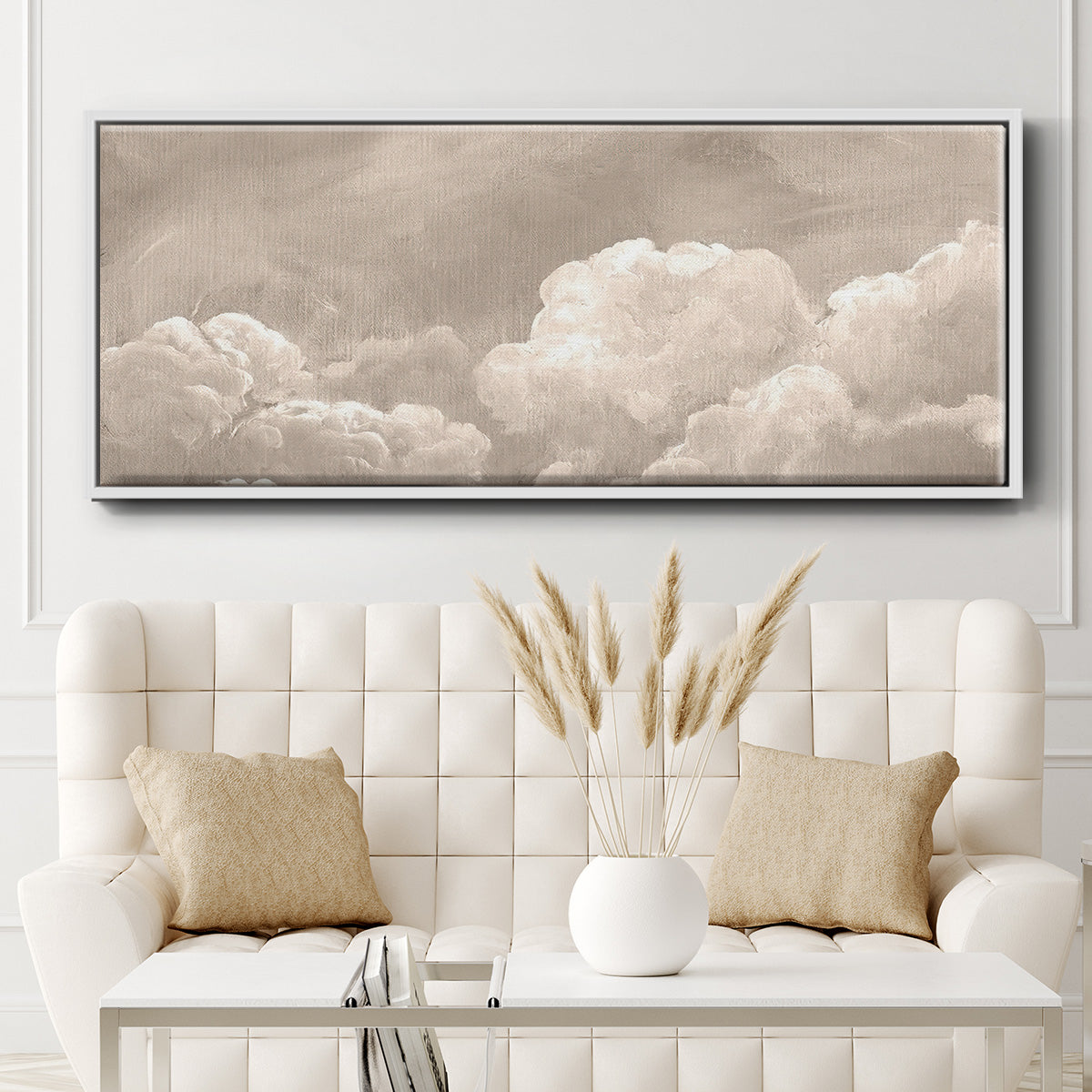 Painted Clouds I - Floater Framed Canvas Print