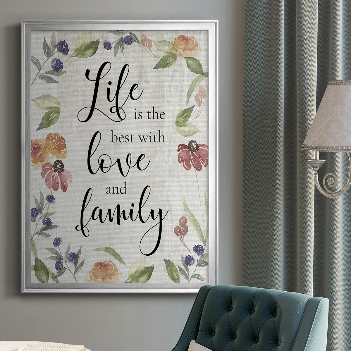 Life is the Best - Modern Framed Canvas Print