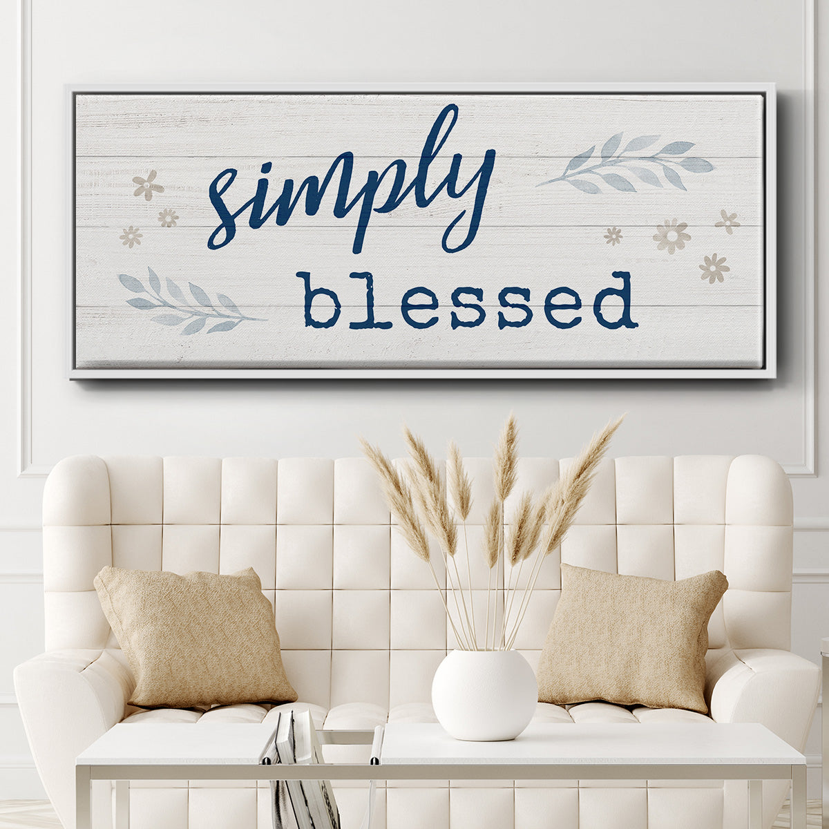 Simply Blessed - Floater Framed Canvas Print