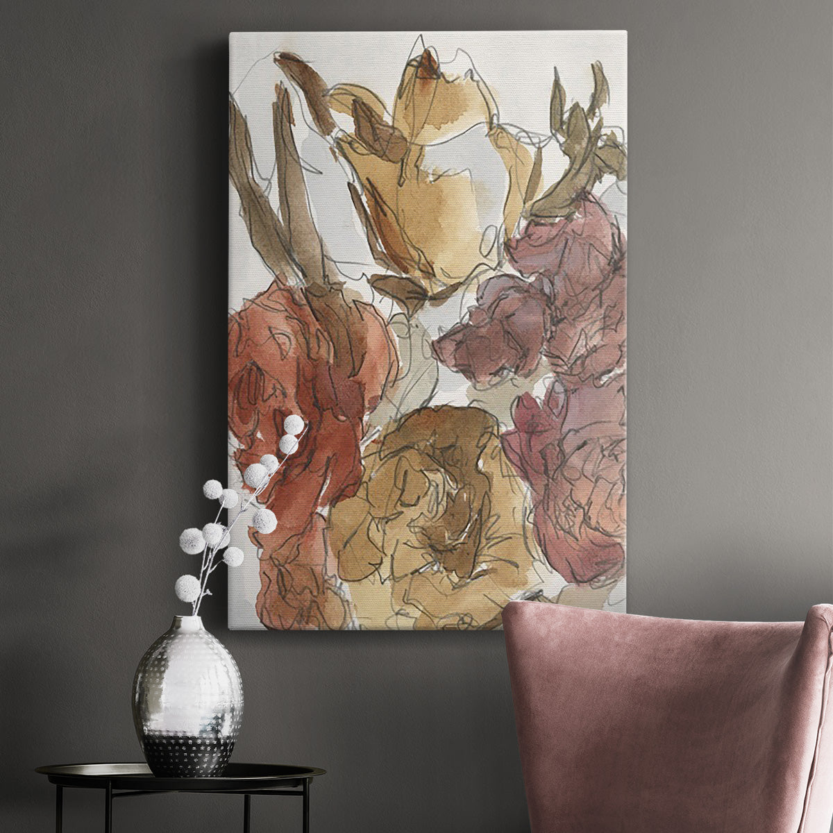 Cropped Floral Arrangement I - Canvas Art Print