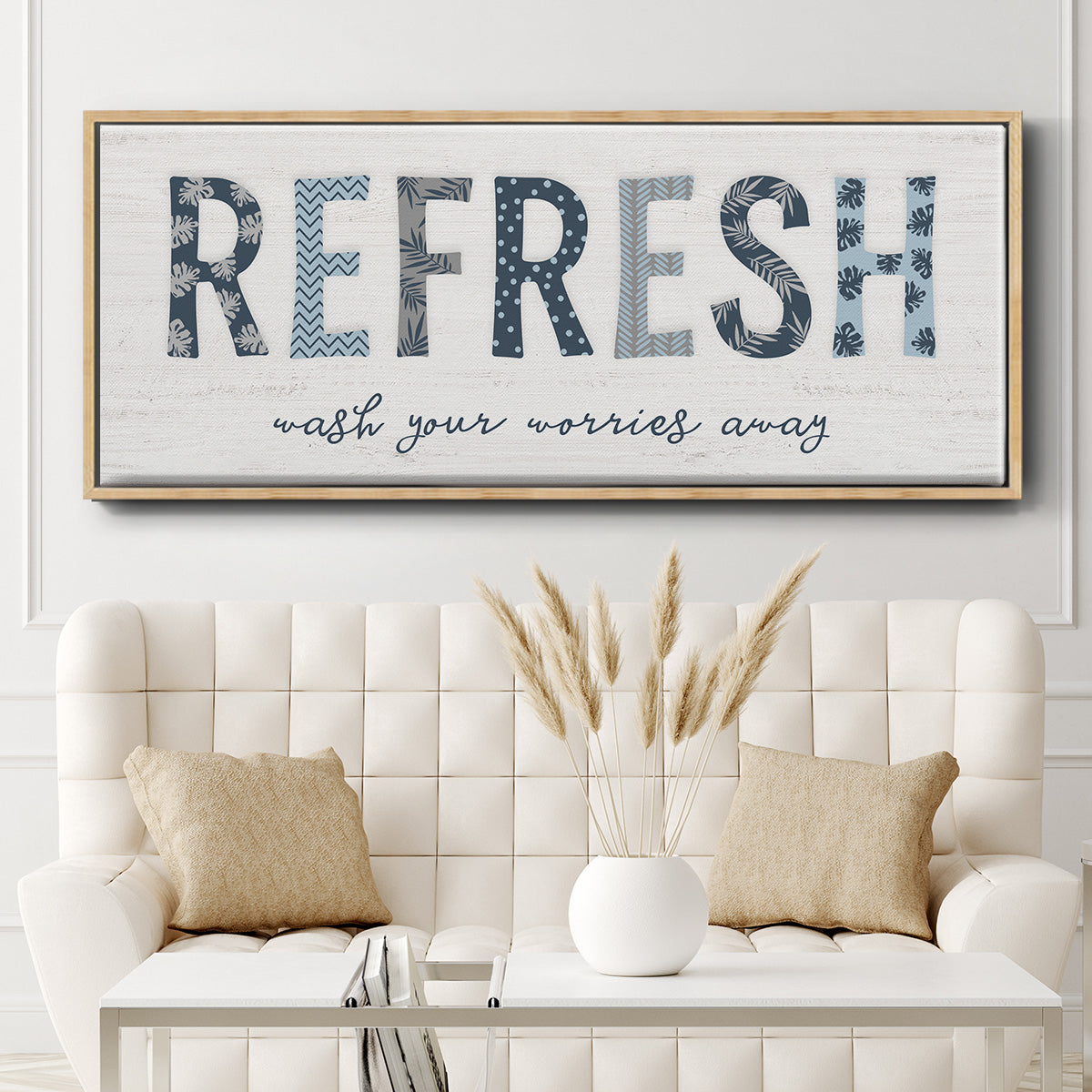 Refresh - Floater Framed Canvas Print