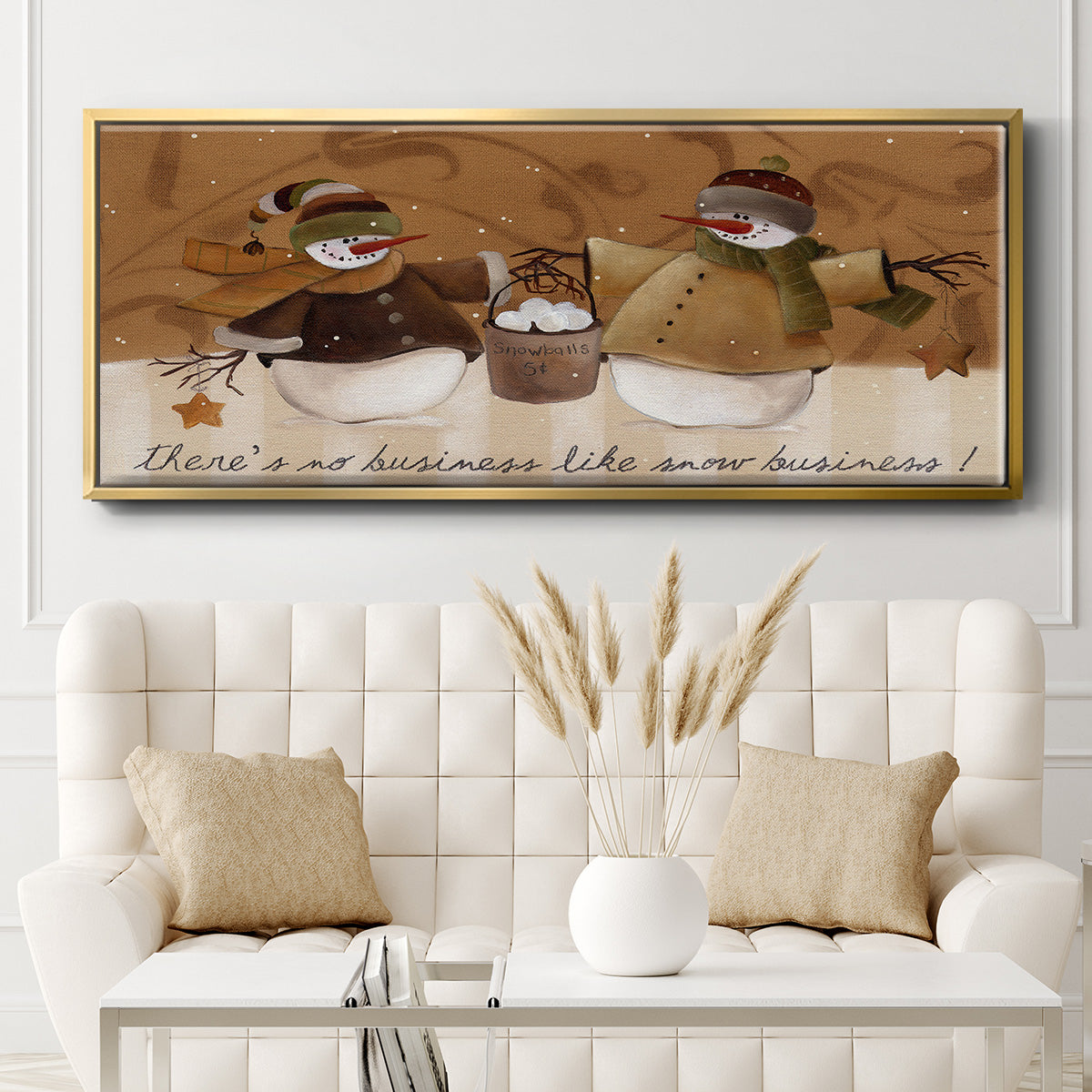 Snowballs - Floater Framed Canvas Print
