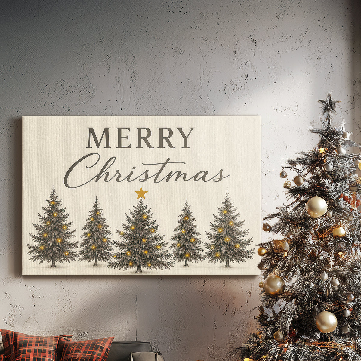 Pearled Wreath of Nativity - Canvas Art Print