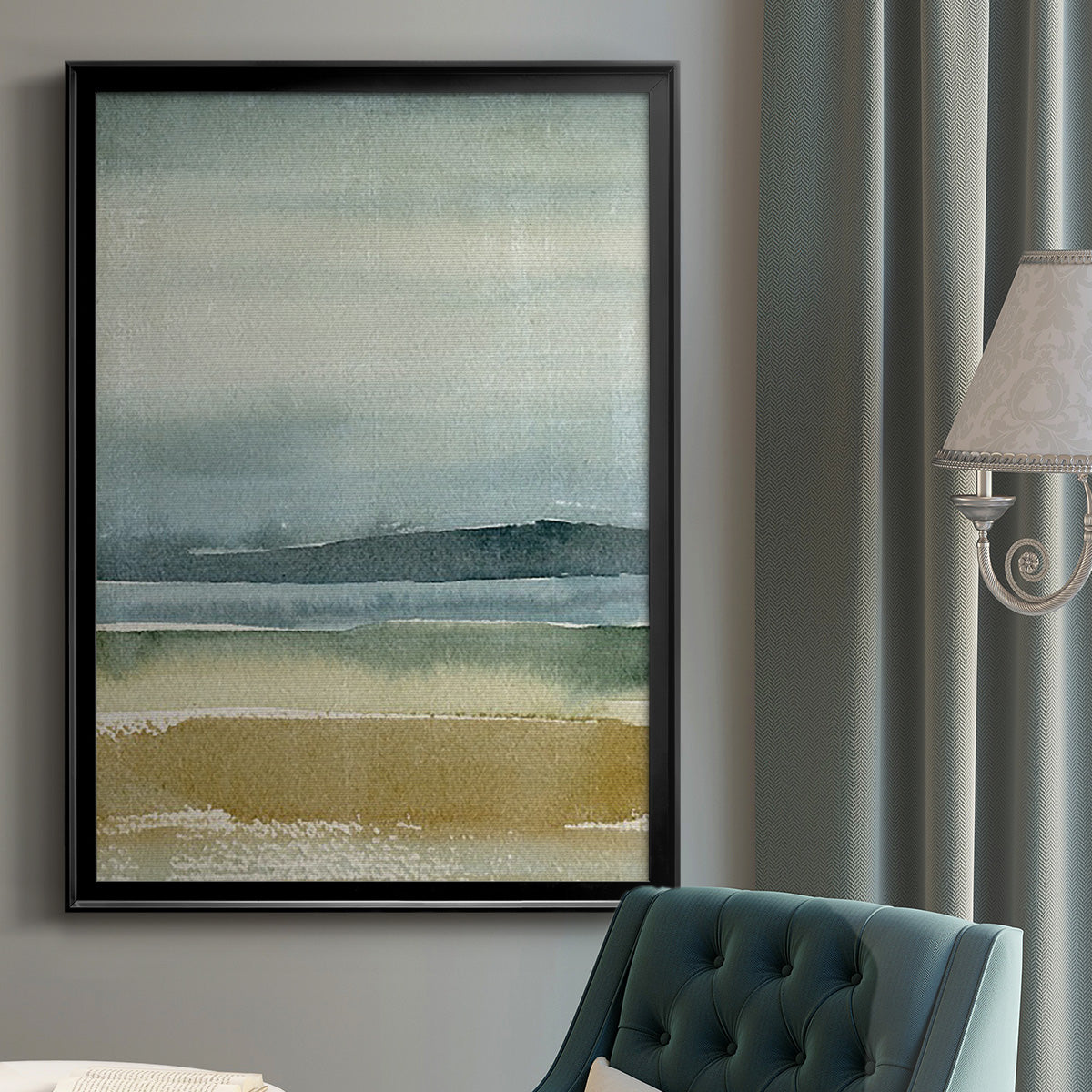 Ochre Outlook I - Modern Framed Canvas Print