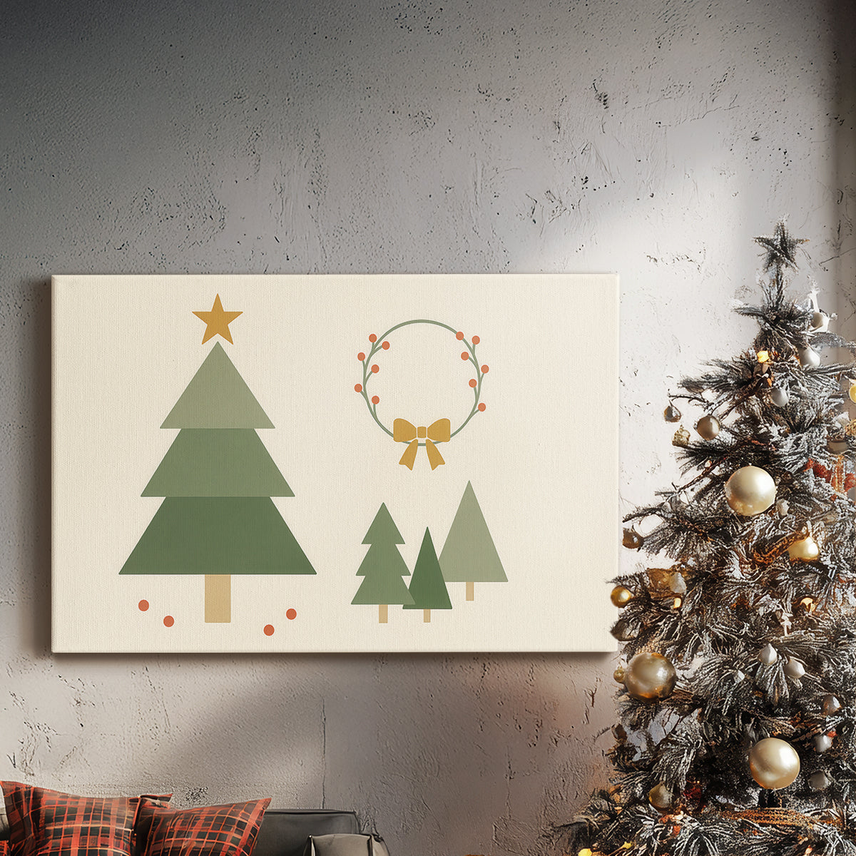 Silver Snow at Night - Canvas Art Print