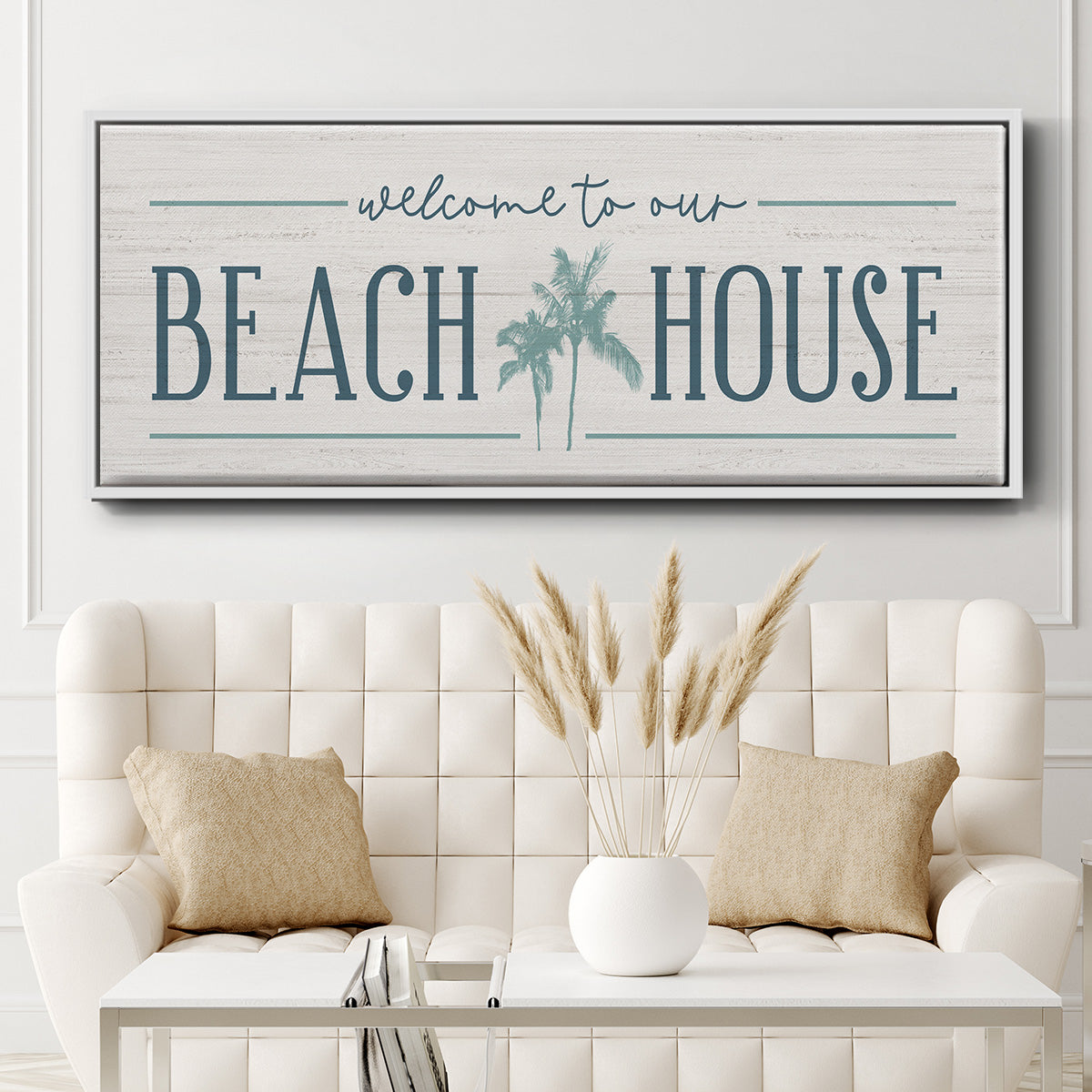 Our Beach House - Floater Framed Canvas Print