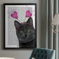 Black Cat Valentines - Modern Framed Canvas Print