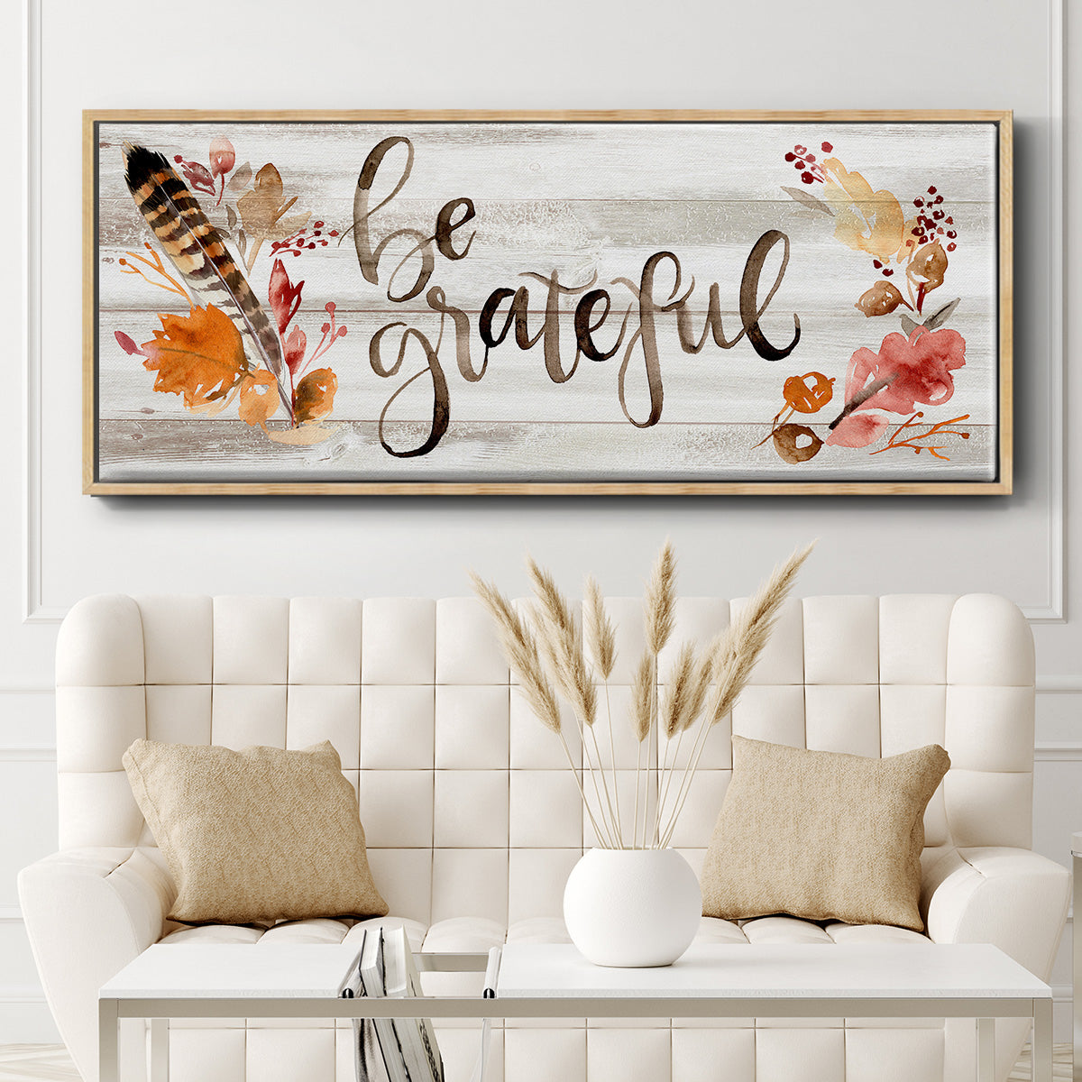 Grateful  - Floater Framed Canvas Print
