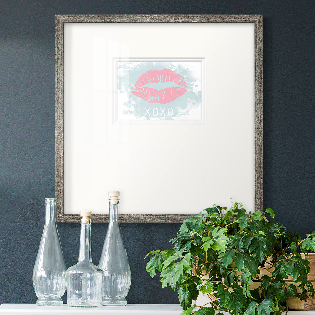 XOXO in Color Premium Framed Print Double Matboard