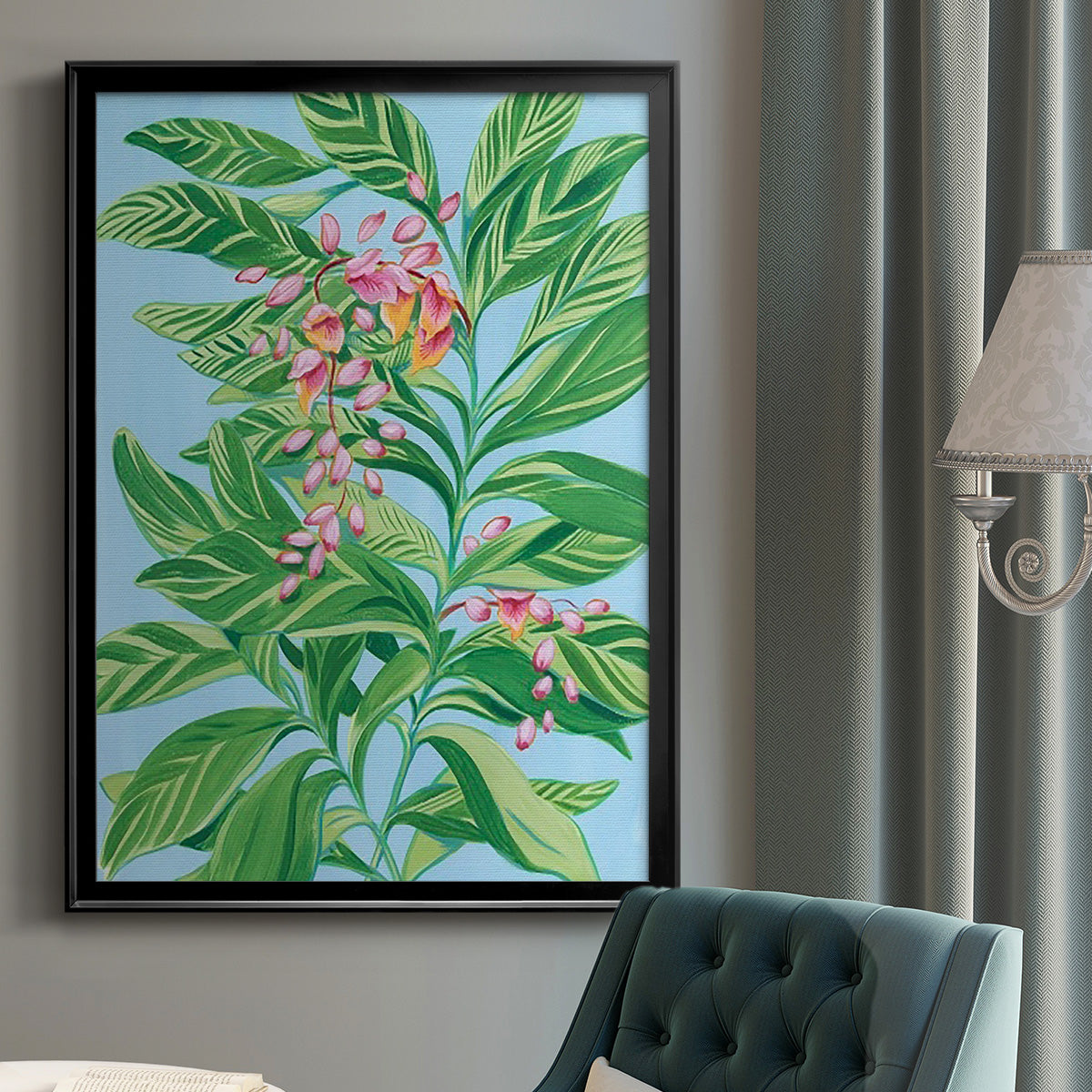 Tropical Shell Ginger II - Modern Framed Canvas Print