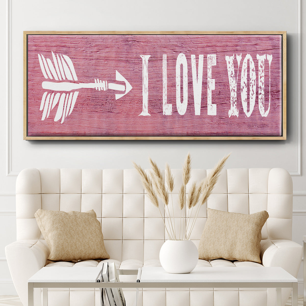 I Love You - Floater Framed Canvas Print