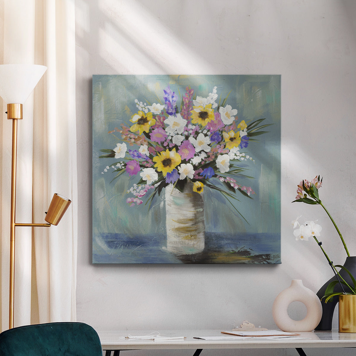 Mixed Pastel Bouquet I - Canvas Art Print