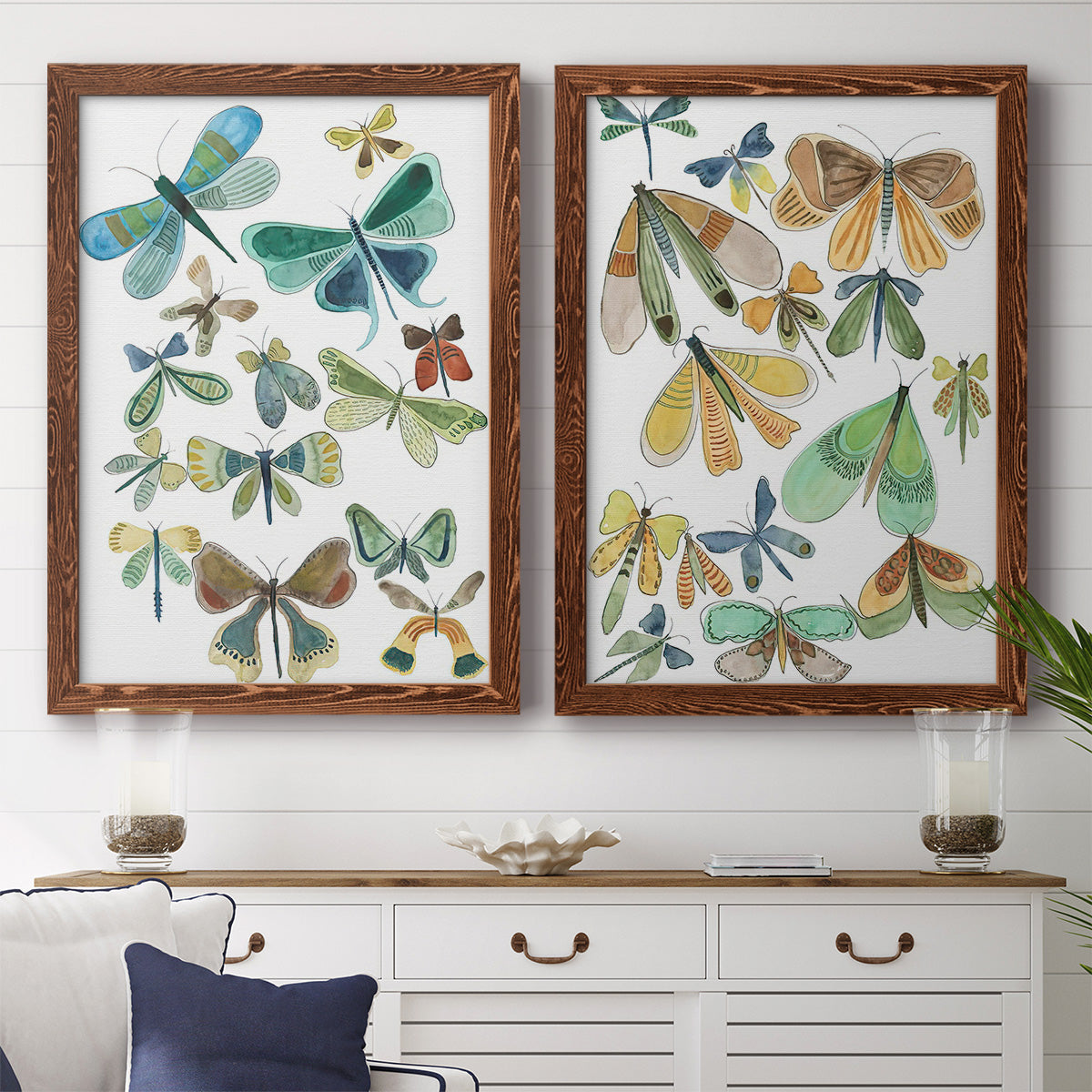 Wings Galore I - Premium Framed Canvas 2 Piece Set - Ready to Hang